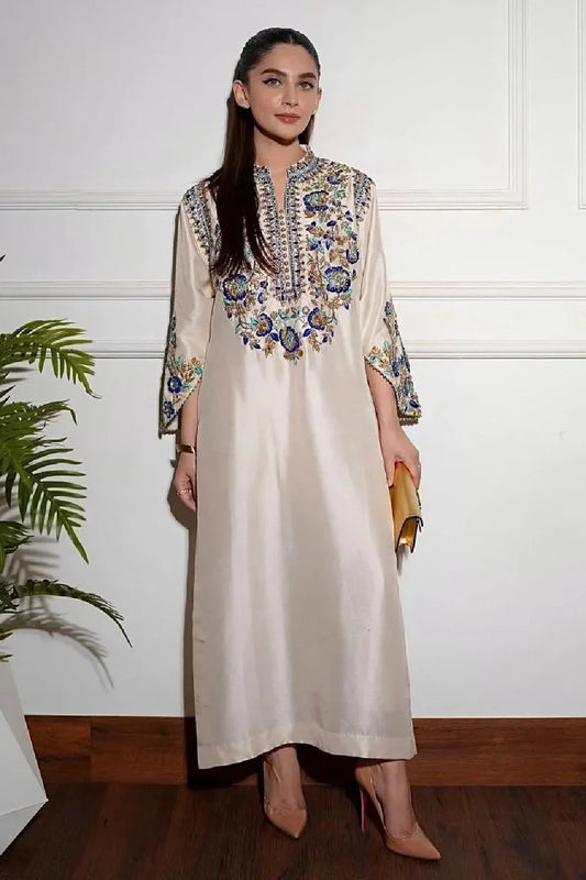 Handmade Pearl White Pure Raw Silk Suit