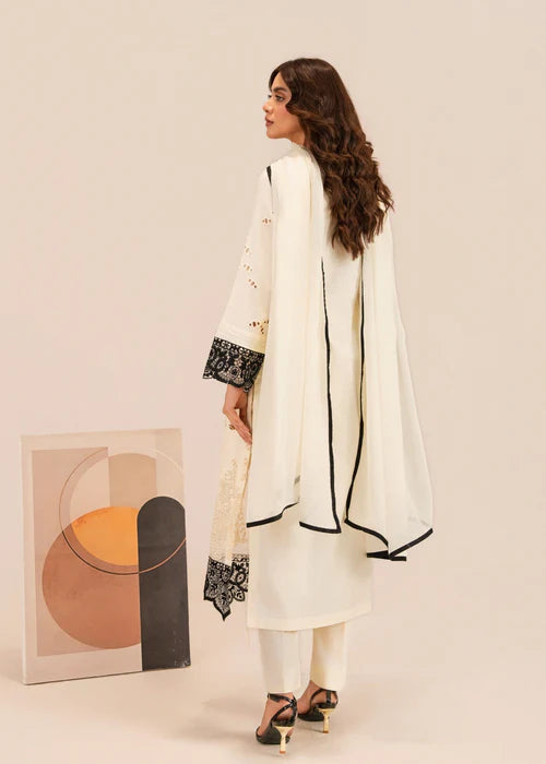 White Embroidered Lawn Kurta Set with Dupatta