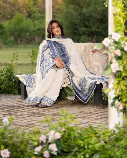 White cotton embroidered farshi Salwar Kameez Online in KSA Riyadh Saudi Arabia Oman Bahrain Qatar