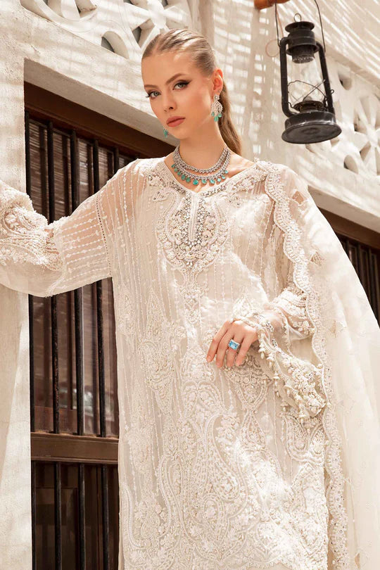 White Bridal Couture with Pearl & Stone Work