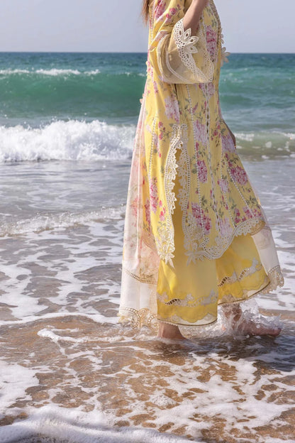 Sunflower Yellow Pure Lawn Suit with Chikankari Laces