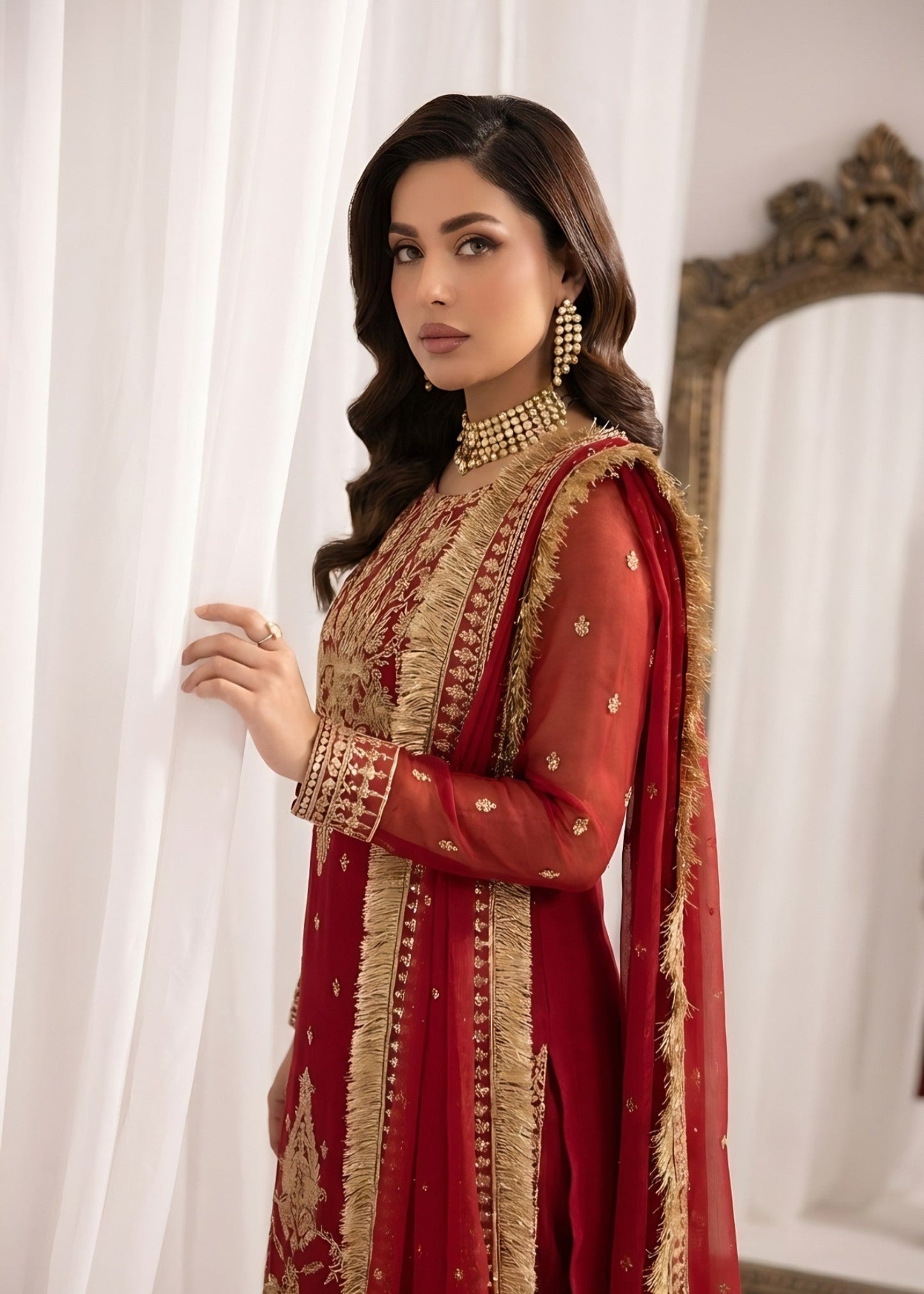 A-Line Embroidered Kurta Set Online in Dubai UAE Abudhabi Ajman Sharjah