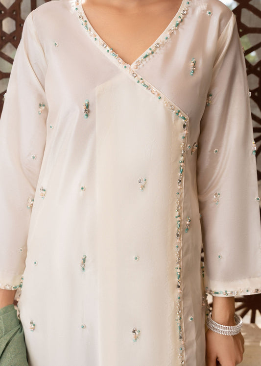 Adda Work Off-White Angrakha Suit with Dupatta Online in Sri Lanka India Australia