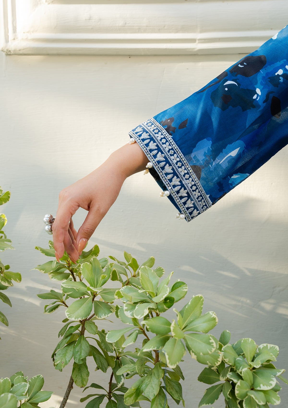 Aegean Blue Embroidered Lawn Unstitched Suit Online in UK USA Canada