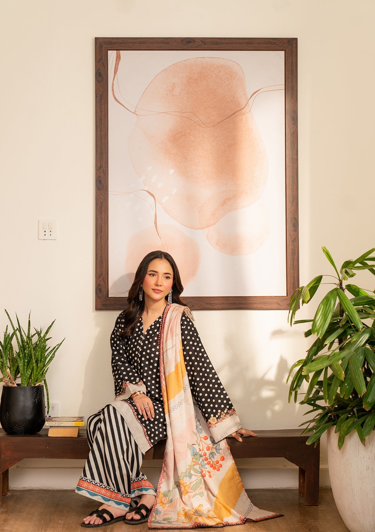 Alizeh Bin Tayyab Black Khaddar 3 Piece Suit Online in Sri Lanka India Australia