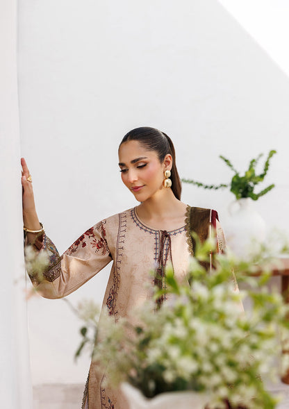 Almond Brown Embroidered Lawn Ladies Suit Online in Sri Lanka India Australia