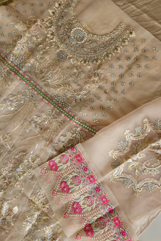 Skin Beige Handmade Anarkali
