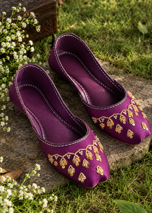 Aniya Collection Magenta Khussa for Eid and Weddings Online in KSA Riyadh Saudi Arabia Oman Bahrain Qatar