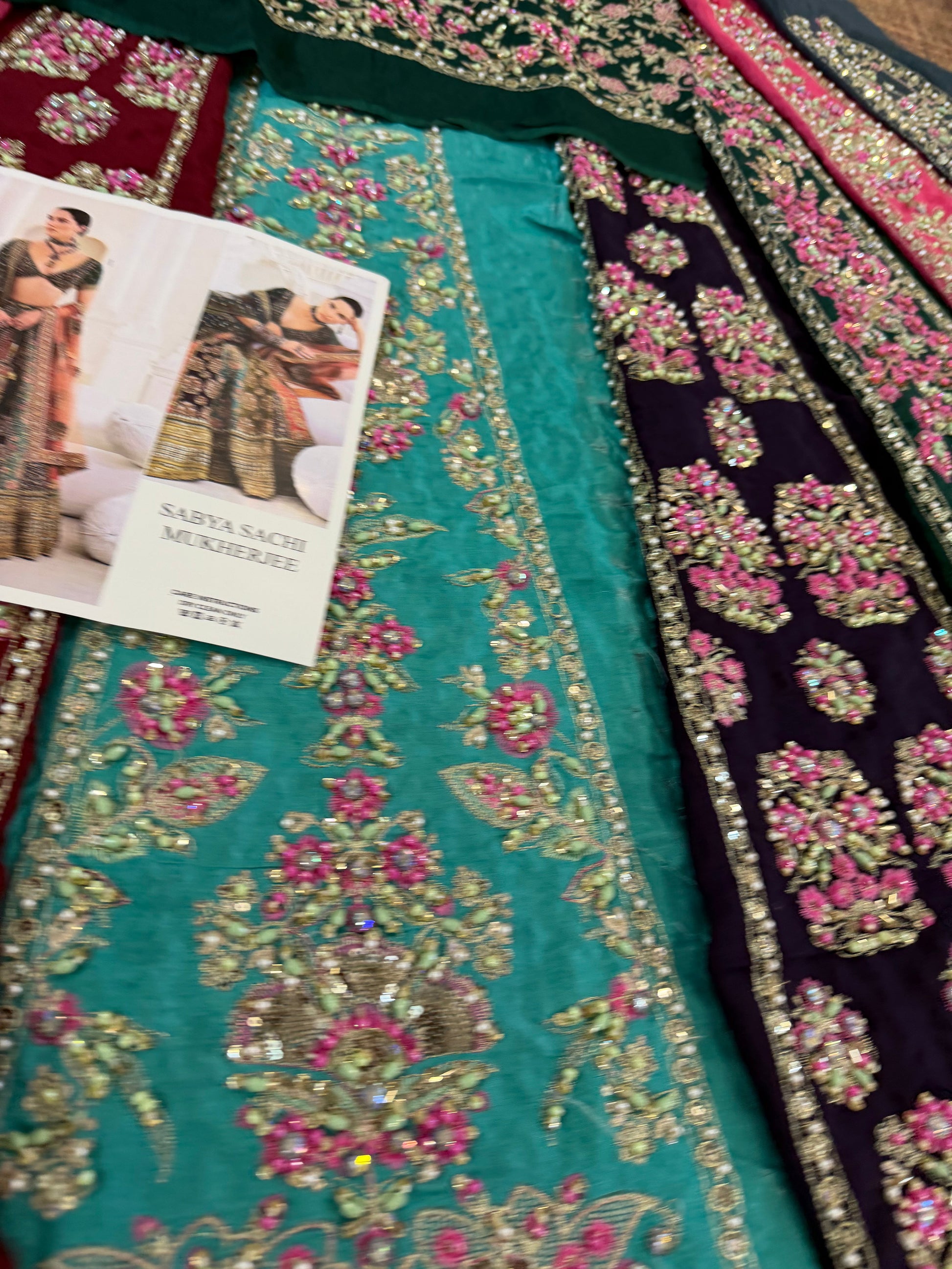 Antique Gold Embellished Chiffon Lehenga Online in Dubai UAE Abudhabi Ajman Sharjah