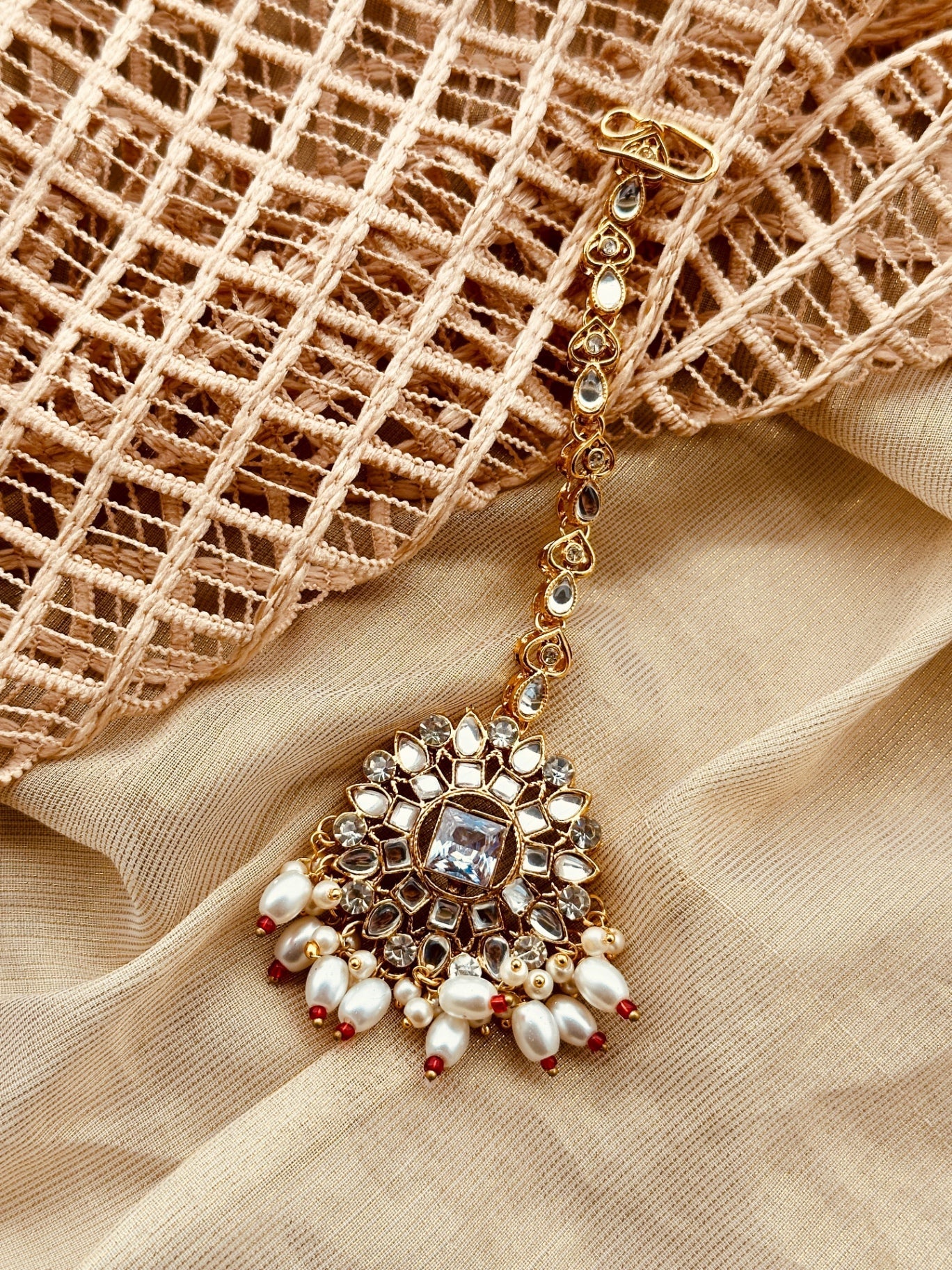 Antique Polish Jhumki Tikka Jewellery Set Online in UK USA Canada