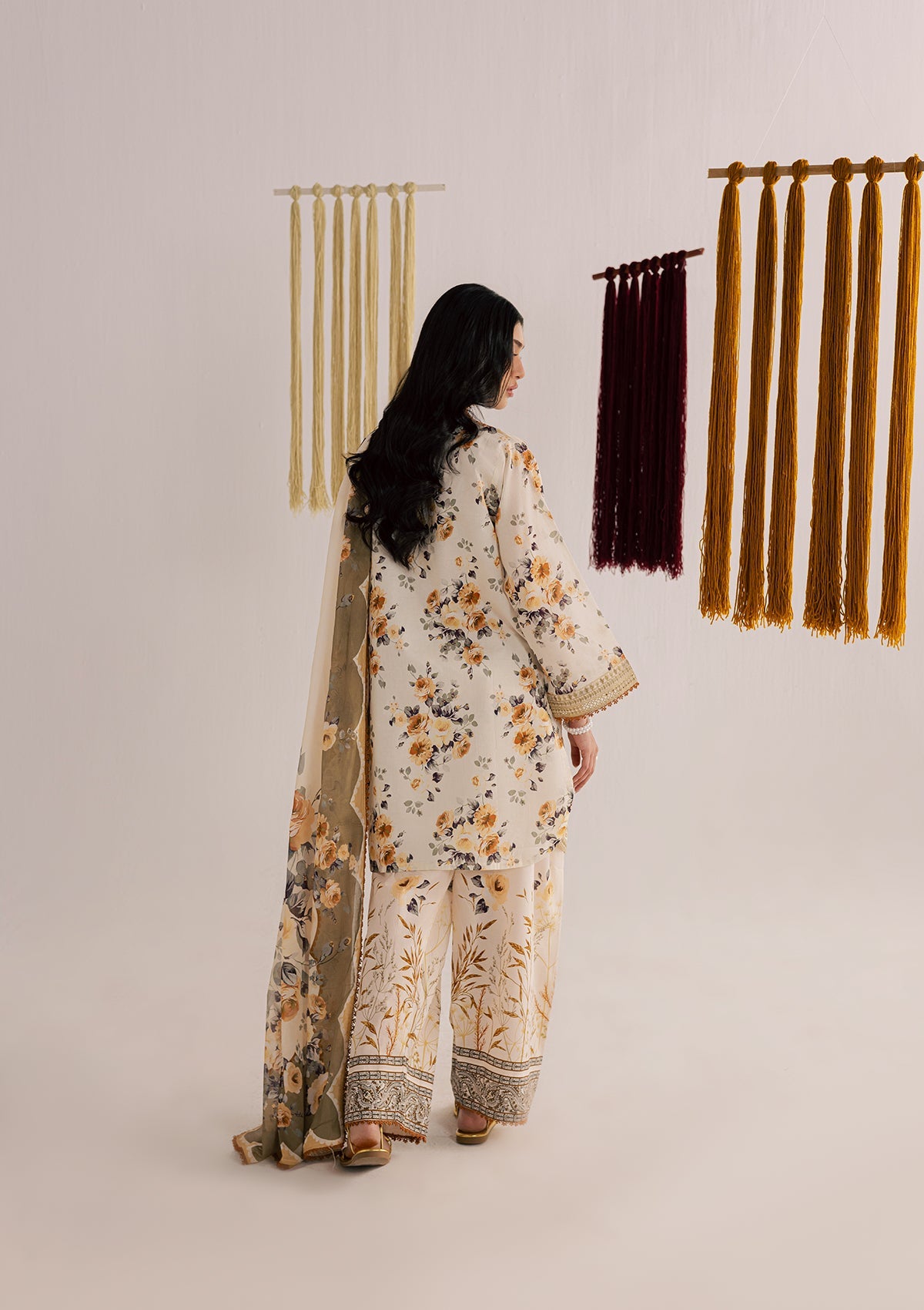 Antique White Embroidered Lawn Suit Online in Sri Lanka India Australia
