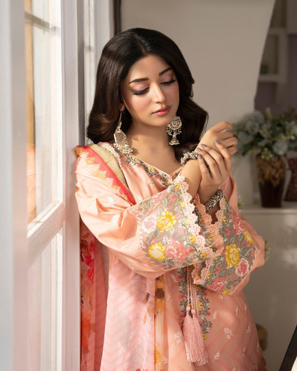 Apricot Lawn Embroidered Pakistani Suit Online in Sri Lanka India Australia