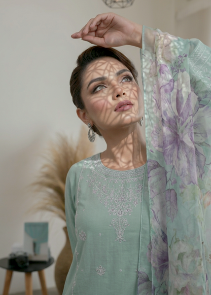Aqua Cotton Farshi Suit for Women Online in Dubai UAE Abudhabi Ajman Sharjah