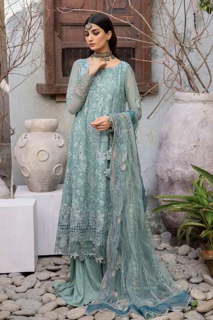 Aqua Pure Chiffon Chikankari Suit