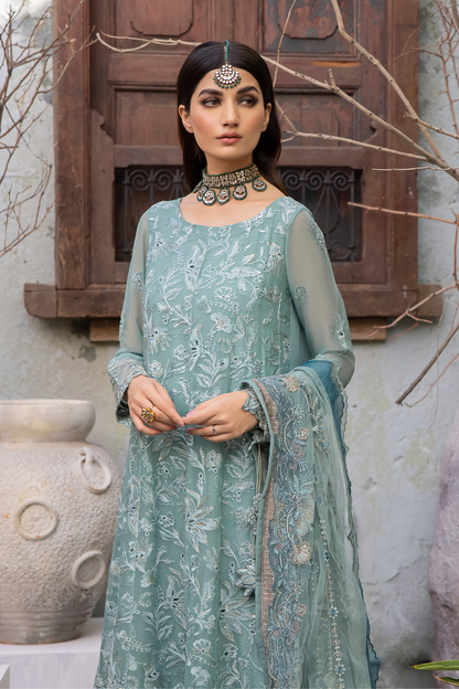 Aqua Pure Chiffon Chikankari Suit