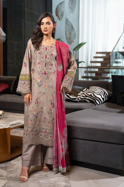 Ash Patchwork Lawn Pakistani Suit Online in Dubai UAE Abudhabi Ajman Sharjah