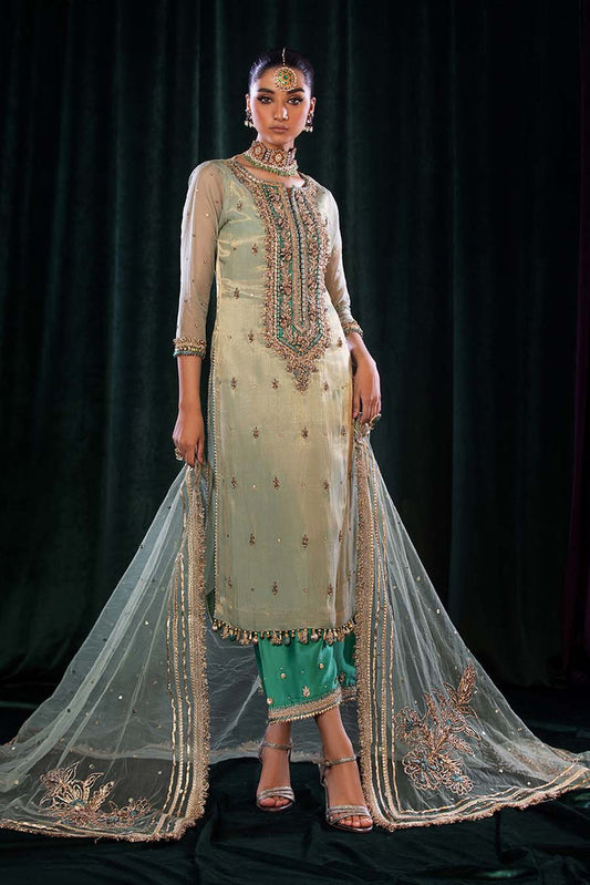 Turquoise Readymade Pure Maysuri Suit