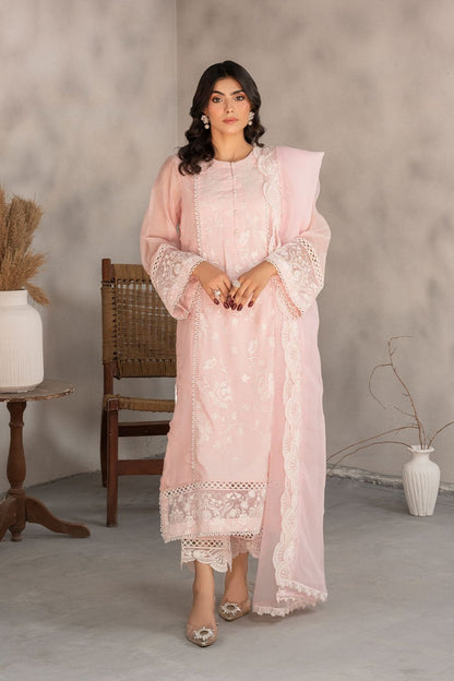 Baby Pink Embroidered Cotton Pakistani Suit Online in Dubai UAE Abudhabi Ajman Sharjah