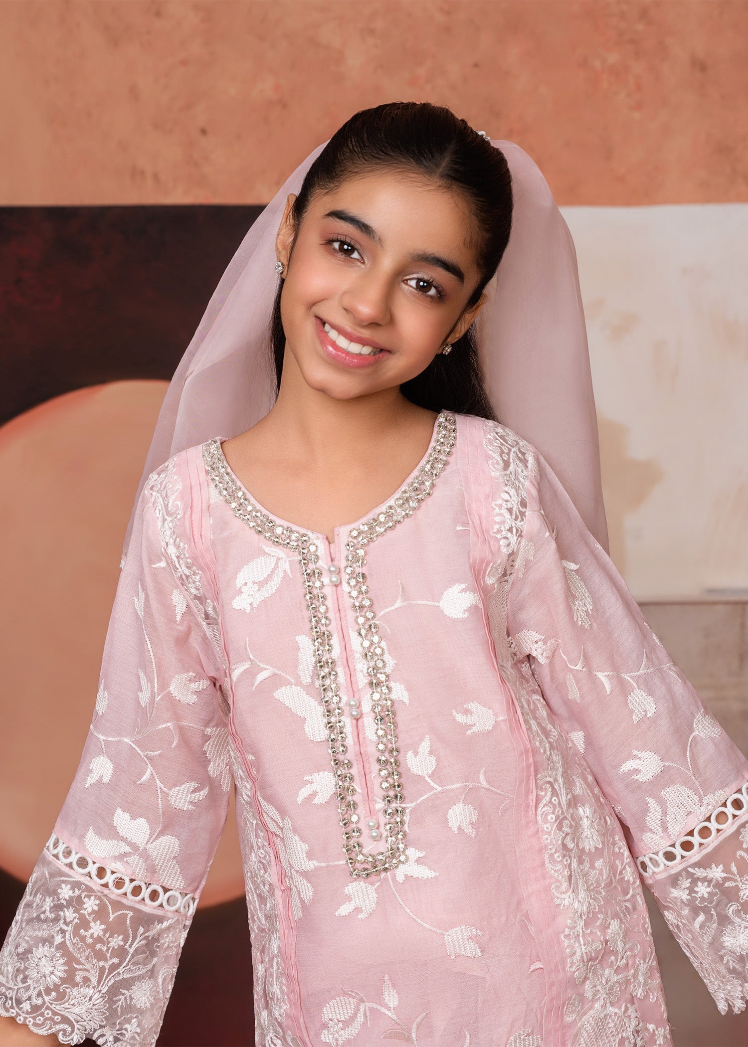 Baby Pink Embroidered Cotton Silk Pakistani Suit Online in Dubai DXB UAE Abudhabi Meena Bazaar