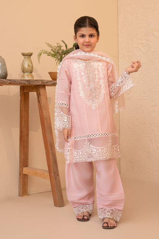 Baby Pink Embroidered Cotton Silk Partywear Suit Online in Dubai UAE Abudhabi Ajman Sharjah