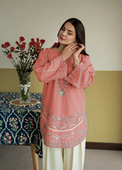 Baby Pink Embroidered Kurta with Farshi Shalwar Online in Dubai DXB UAE Abudhabi Meena Bazaar