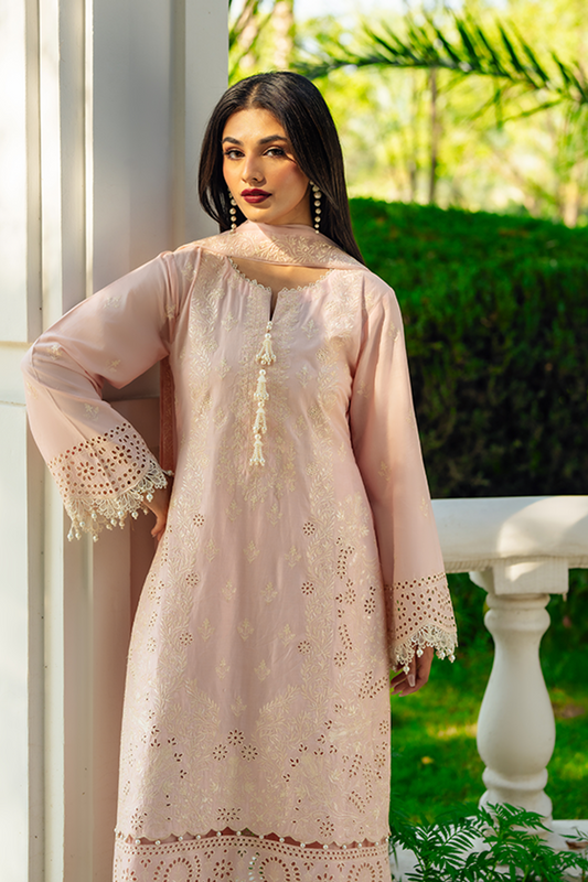 Baby Pink Embroidered Lawn Festive Suit Online in Dubai UAE Abudhabi Ajman Sharjah