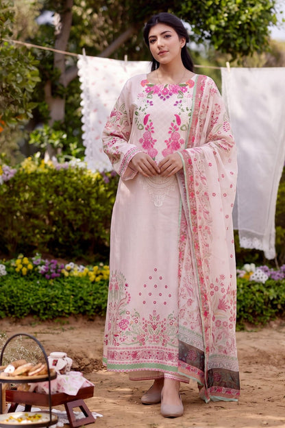 Baby Pink Embroidered Lawn Salwar Kameez Online in Dubai UAE Abudhabi Ajman Sharjah