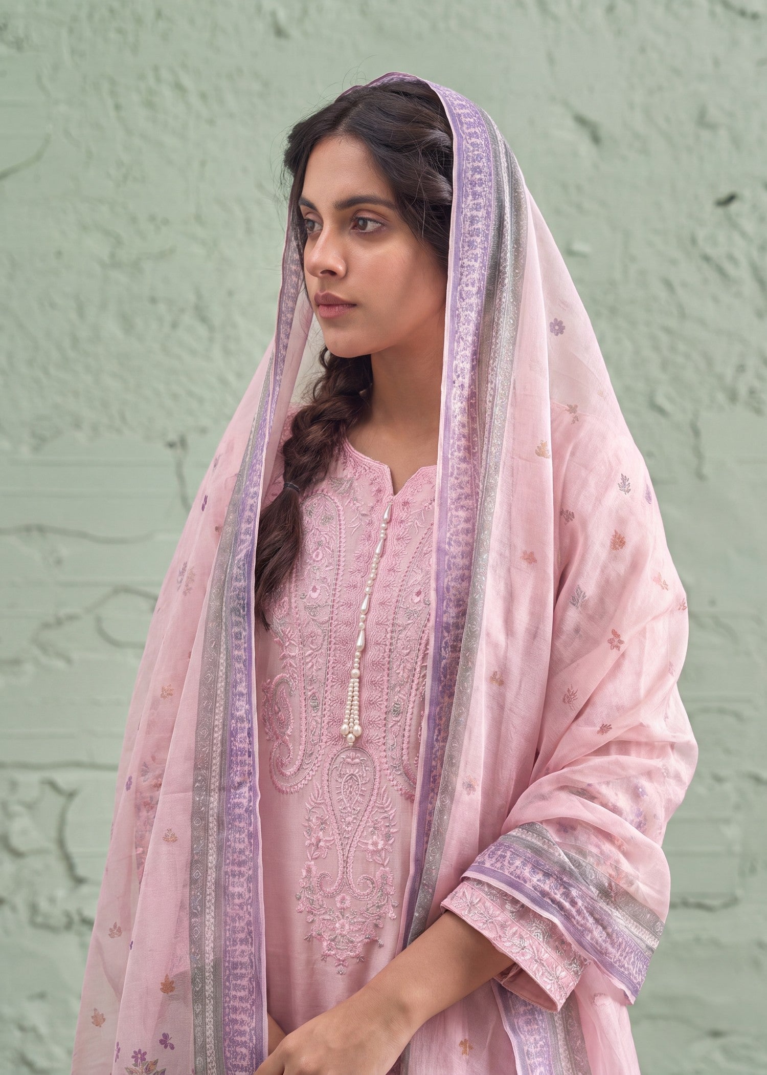 Baby Pink Lawn Embroidered Suit Online in Sri Lanka India Australia