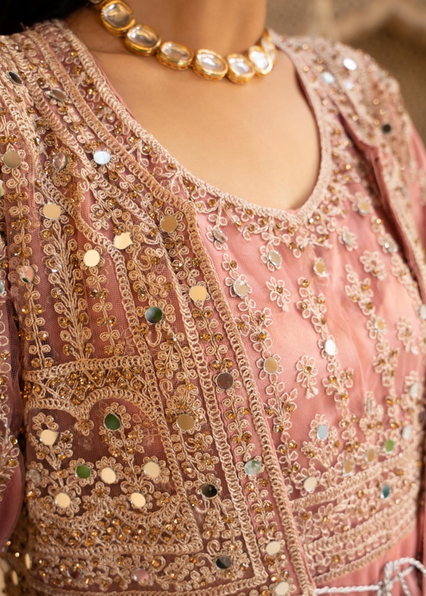 Baby Pink Net Flared Gown Online in Dubai UAE Abudhabi Ajman Sharjah