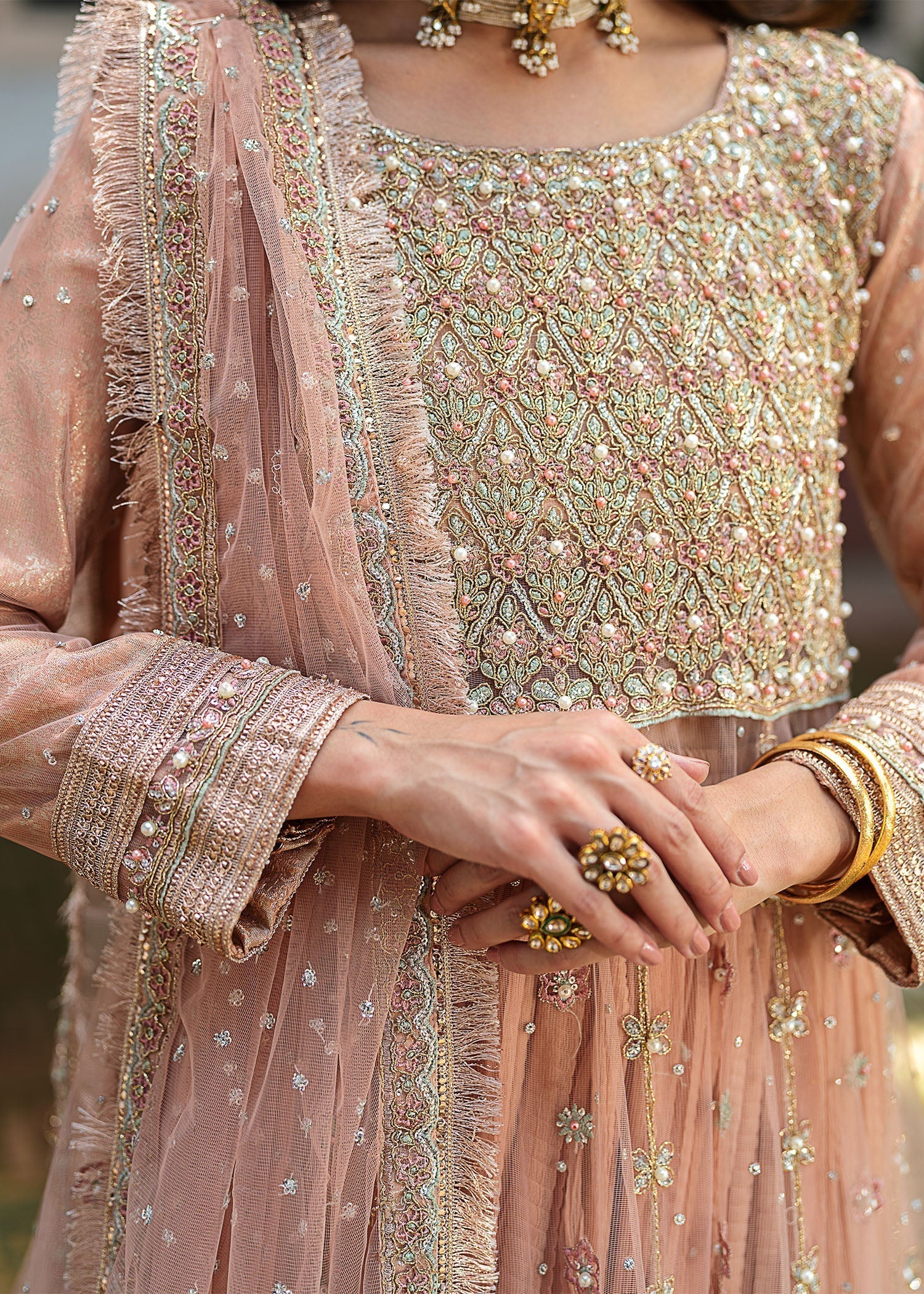 Baby Pink Net Three Piece Suit Online in Sri Lanka India Australia