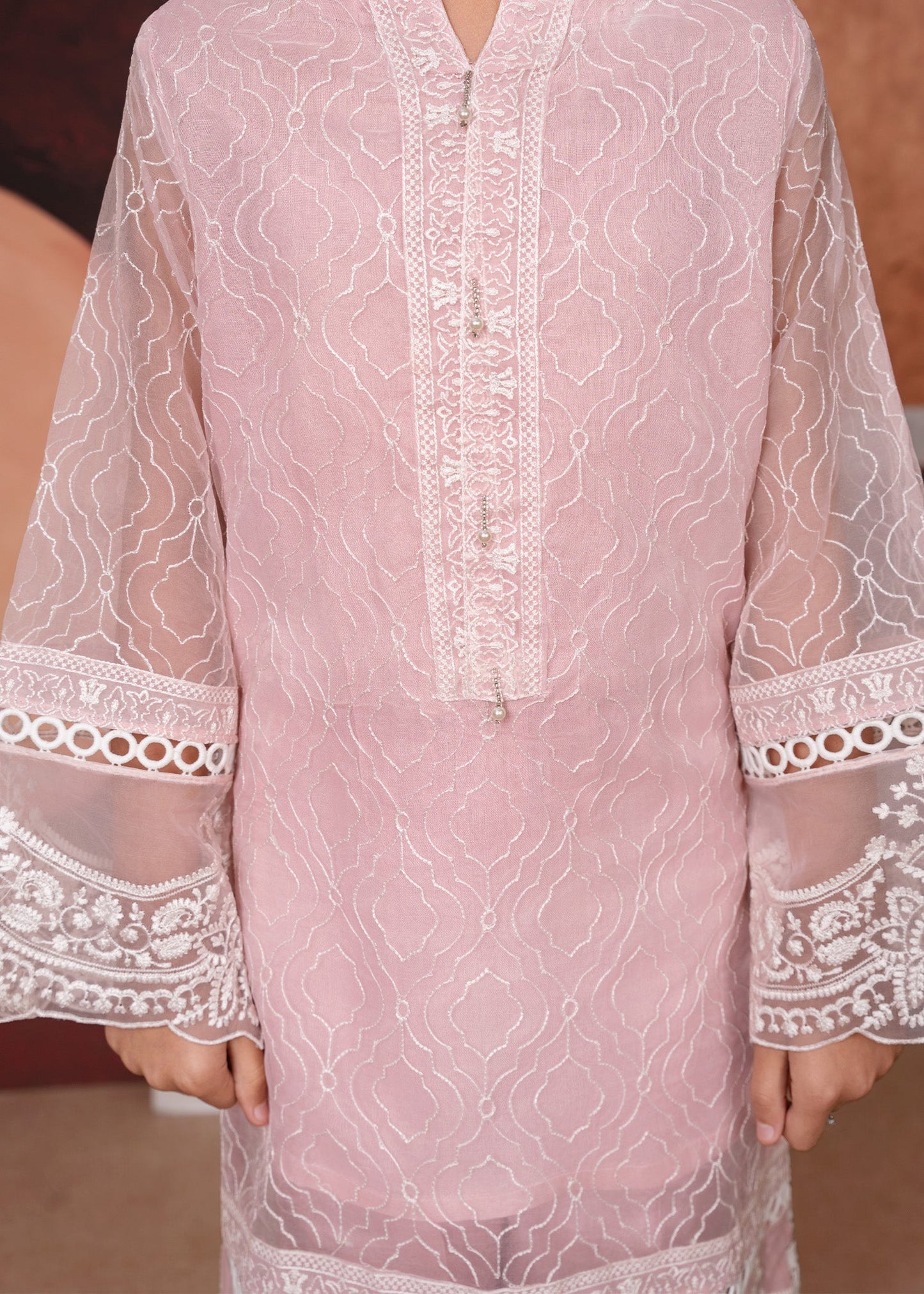 Baby Pink Raw Silk Trouser Cotton Silk Kurta Online in Dubai DXB UAE Abudhabi Meena Bazaar