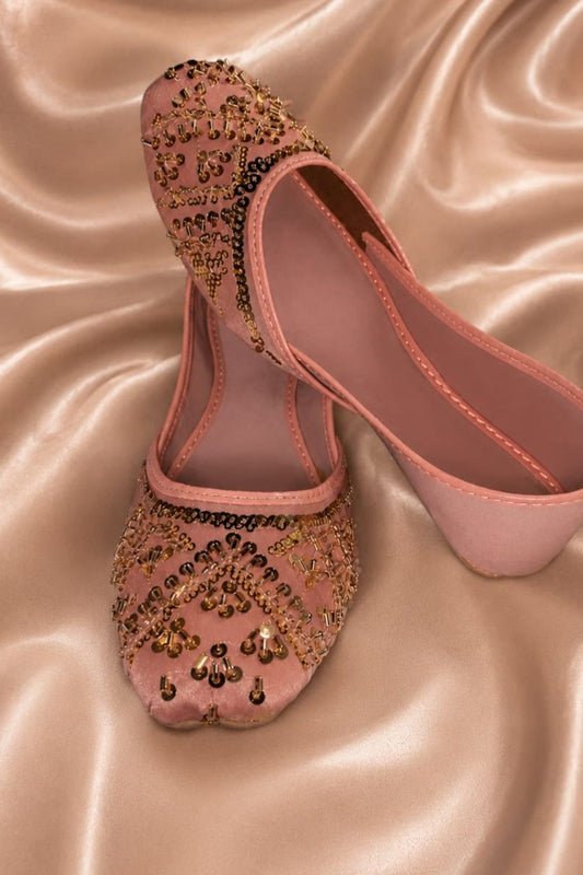Baby Pink Rexine Khussa for Women Online in Dubai UAE Abudhabi Ajman Sharjah