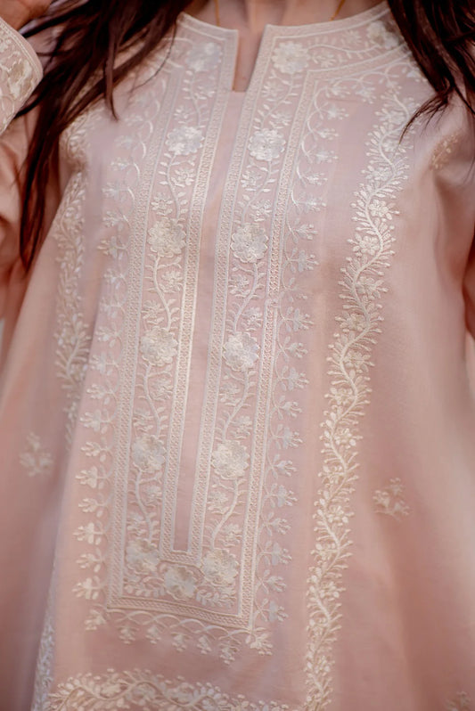 Baby Pink Embroidered Kurta