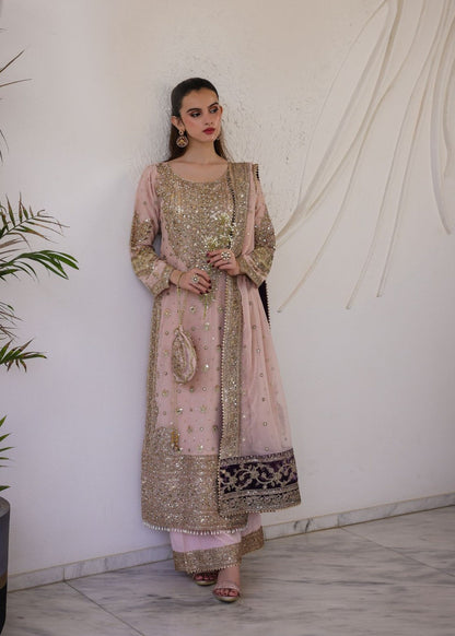 Beige Chiffon Party Wear Salwar Kameez Online in KSA Riyadh Saudi Arabia Oman Bahrain Qatar