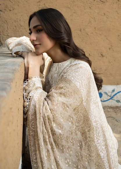 Beige Cotton Silk Embroidered Festive Wear Online in Dubai UAE Abudhabi Ajman Sharjah