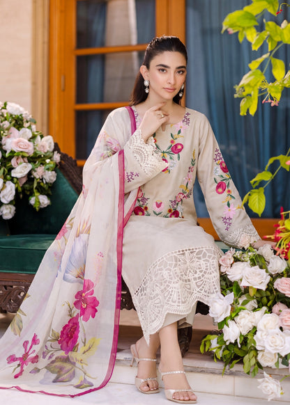 Beige Embroidered 3 Piece Suit Online in Dubai DXB UAE Abudhabi Meena Bazaar
