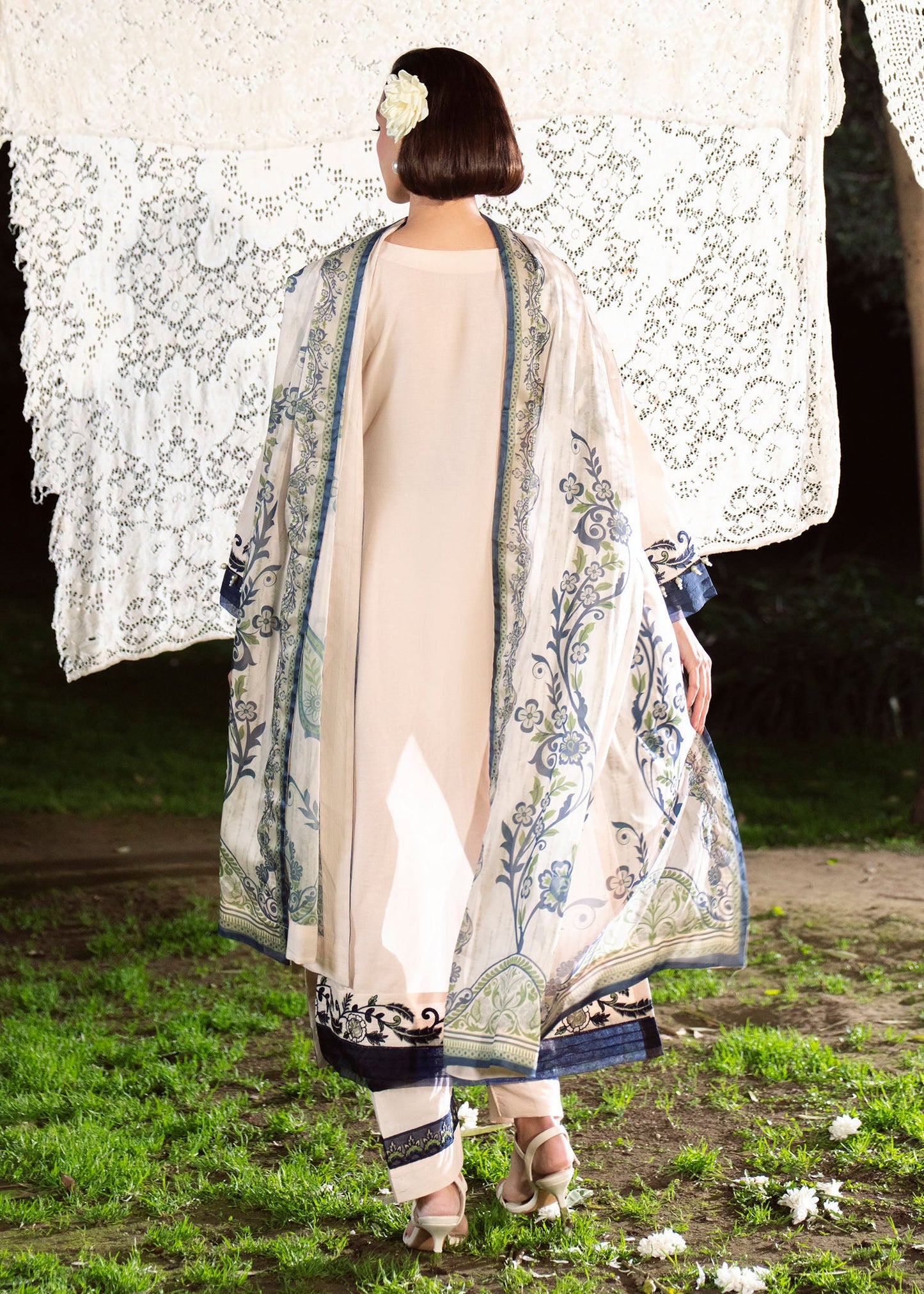 Beige Embroidered Lawn Dress Online in Sri Lanka India Australia