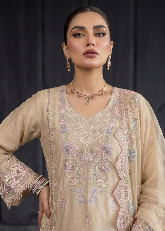 Beige Embroidered Lawn Kurta Pajama Online in Dubai DXB UAE Abudhabi Meena Bazaar