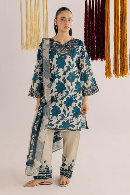 Beige Embroidered Lawn Kurta Shalwar Kameez Online in Dubai UAE Abudhabi Ajman Sharjah
