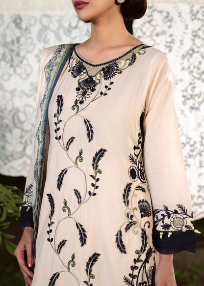 Beige Embroidered Lawn Suit Online in Dubai DXB UAE Abudhabi Meena Bazaar