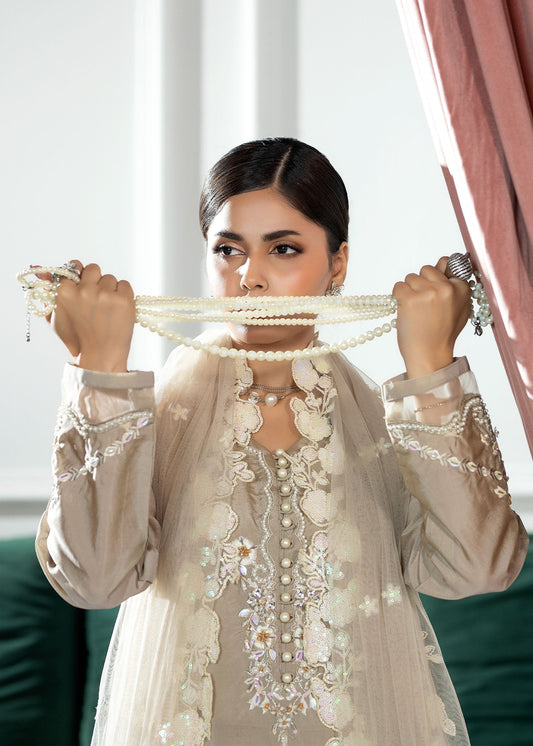 Beige Embroidered Silk Straight Kurta Set Online in Dubai DXB UAE Abudhabi Meena Bazaar