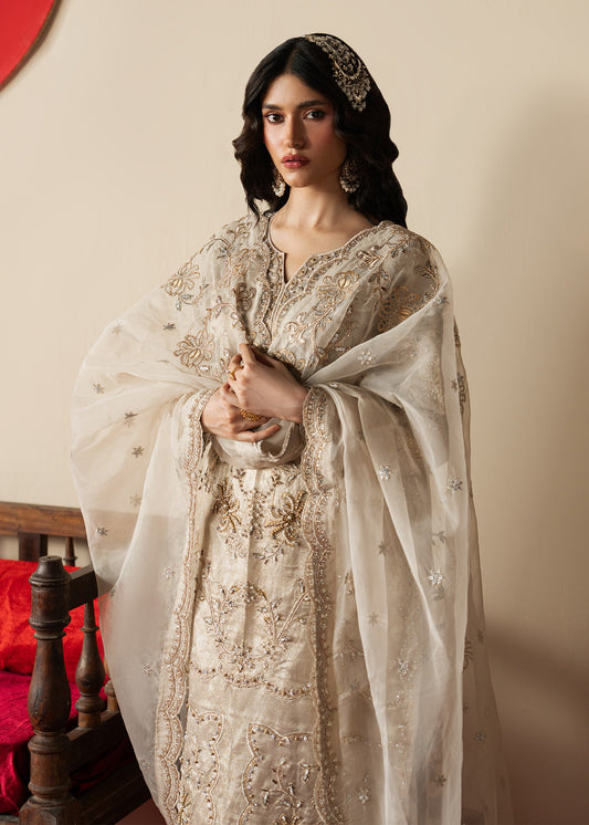 Beige Embroidered Wedding Guest Wear Online in Dubai DXB UAE Abudhabi Meena Bazaar