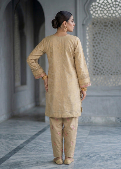 Beige Festive Wear Embroidered Suit Online in KSA Riyadh Saudi Arabia Oman Bahrain Qatar