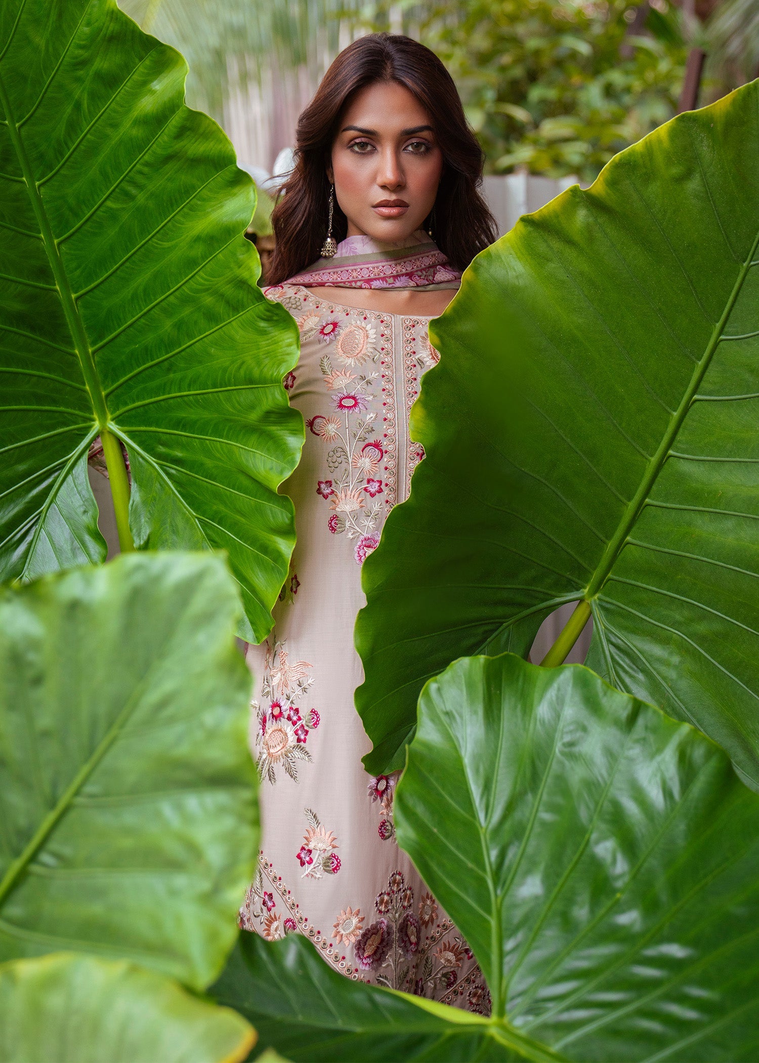 Beige Floral Embroidered Lawn Festive Wear Online in UK USA Canada