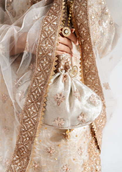 Beige Gold Embroidered Gharara Party Wear Online in Sri Lanka India Australia