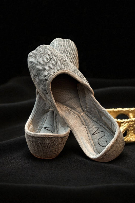 Beige Handcrafted Cotton Khussa Online in Dubai UAE Abudhabi Ajman Sharjah