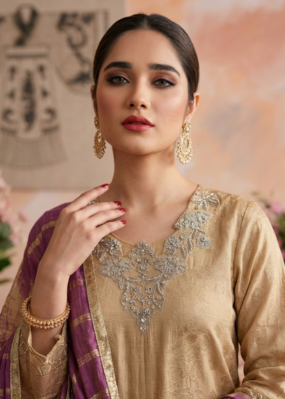 Beige Jacquard Straight Kurta Suit Online in Dubai UAE Abudhabi Ajman Sharjah