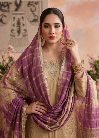 Beige Jacquard Summer Wear Suit Online in Sri Lanka India Australia