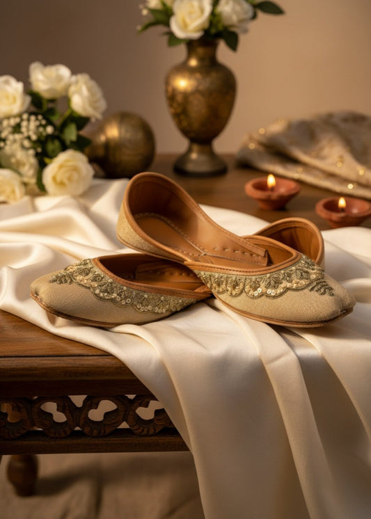 Beige Khussa Sandals for Formal and Everyday Wear Online in Sri Lanka India Australia