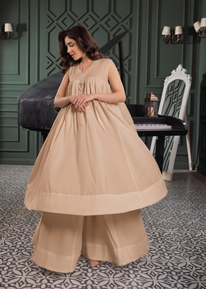 Beige Lawn Cotton Ready to Wear Sharara Online in Dubai DXB UAE Abudhabi Meena Bazaar